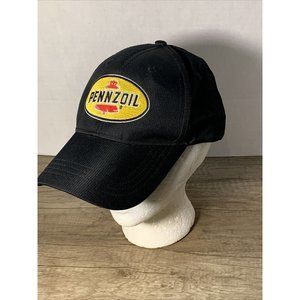 Pennzoil Ball Cap Hat Strap Back Black Baseball Hat One Size